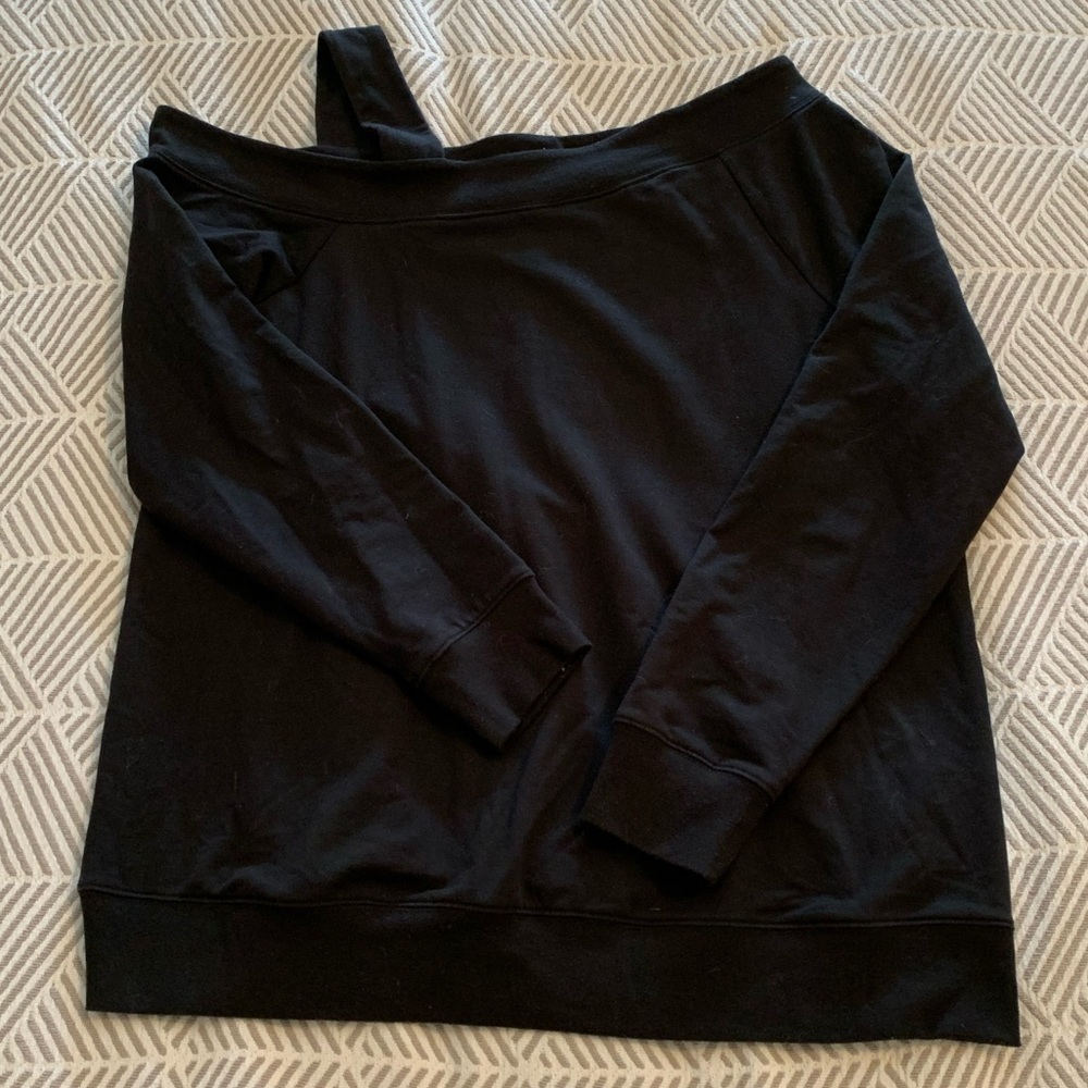 Motherhood Maternity Black Off-Shoulder Maternity Sweatshirt